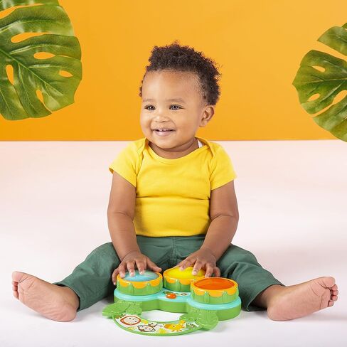 Bright Starts Safari Beats Musical Drum Toy with Lights, Ages 3 Months +, Multi in Kuwait