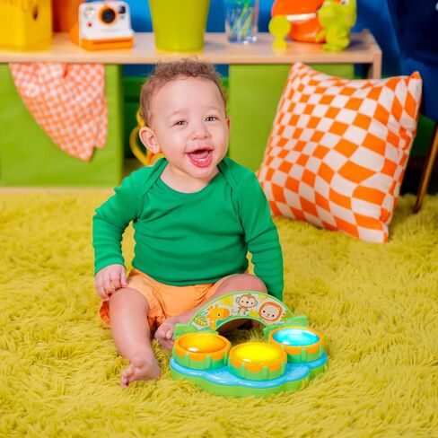Bright Starts Safari Beats Musical Drum Toy with Lights, Ages 3 Months +, Multi in Kuwait
