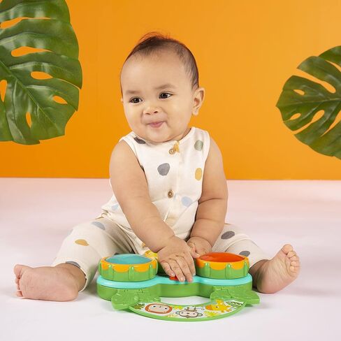 Bright Starts Safari Beats Musical Drum Toy with Lights, Ages 3 Months +, Multi in Kuwait