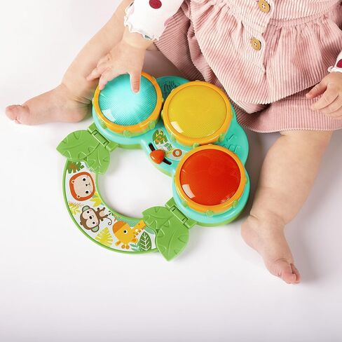 Bright Starts Safari Beats Musical Drum Toy with Lights, Ages 3 Months +, Multi in Kuwait