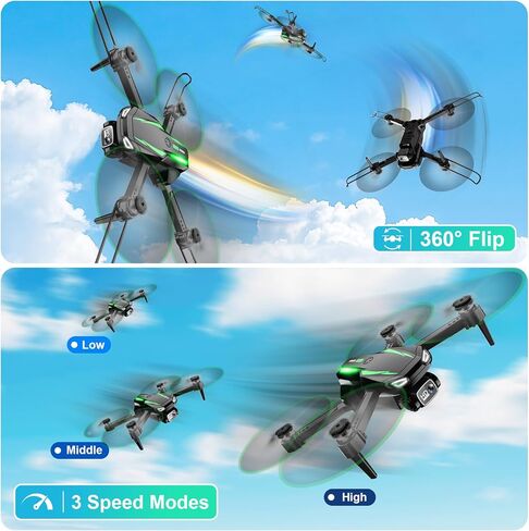 Drone with 1080P Camera, Foldable Remote Control Quadcopter for Adults Beginners, Mini Drone with Stable Hover, Waypoint Fly, 3D Flips, One Key Start, 2 Batteries, Easy to Fly Indoors & Outdoors in Kuwait