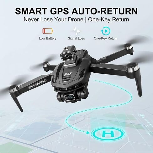 V168 Pro MAX GPS Drones with Camera for Adults 4K, RC Drone with 4.5" HD Screen on Controller, 60 Mins Flight, Long Range Transmission, 360° Obstacle Avoidance, Follow Me, Auto Return, Brushless Motor, QuickShots, Lightweight and Foldable Quadcopter for B in Kuwait