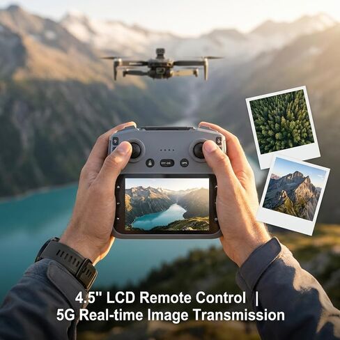 V168 Pro MAX GPS Drones with Camera for Adults 4K, RC Drone with 4.5" HD Screen on Controller, 60 Mins Flight, Long Range Transmission, 360° Obstacle Avoidance, Follow Me, Auto Return, Brushless Motor, QuickShots, Lightweight and Foldable Quadcopter for B in Kuwait