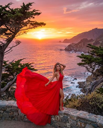 Halter Neck Long Flying Dress | Flying Gown for Photoshoot| Long Train Shoots | Maternity Photoshoot Trend| Flowy Gown Purple in Kuwait