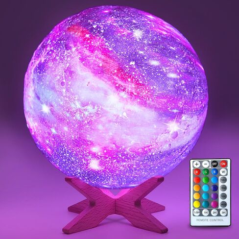 5.9 inch Galaxy Moon Lamp Remote & Touch Control 16 Colors LED Night Light Rechargeable Globe Light as Gifts Decor for Boys/Girls/Kids/Women in Kuwait