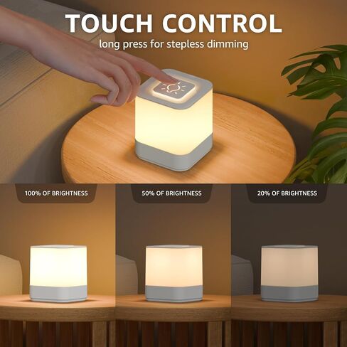 uuffoo 2 Pack Rechargeable Small Night Light Touch Dimmable Cordless Lamp | 3-Mode Lighting | 4000mAH Battery Operated | USB Changing | Portable Table Lamp for Bedside Bedroom Travel in Kuwait