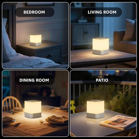 uuffoo 2 Pack Rechargeable Small Night Light Touch Dimmable Cordless Lamp | 3-Mode Lighting | 4000mAH Battery Operated | USB Changing | Portable Table Lamp for Bedside Bedroom Travel in Kuwait
