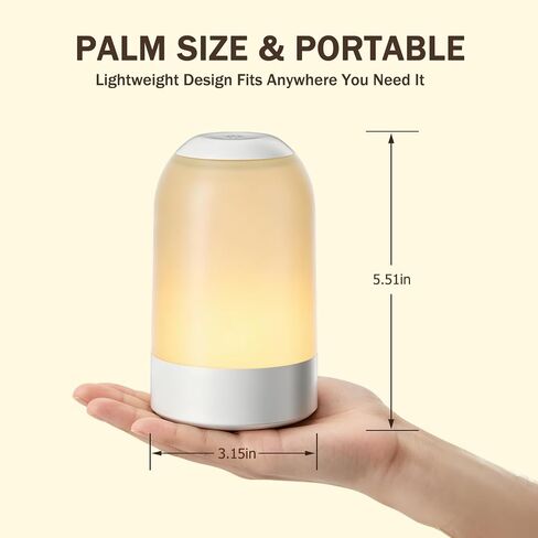 G Keni Portable Night Light, Rechargeable Touch Nightlight with Amber Warm White Light, Dimmable Egg Night Light with 1H Timer, Cordless Bedside Lamp for Baby Nursery, Kids, Bedroom & Nightstand in Kuwait