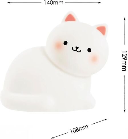 Cat Night Light for Kids,7 Colors Lamp,Tap Dimmable,Rechargeable Portable and Squishy Silicone Led Nightlight,Kawaii Gift,Timing Bedside Lamp,Nursery,Toddler,Breastfeeding,Kids Room Decor,Birthday in Kuwait