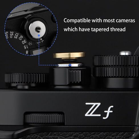 Haoge 12mm Copper Shutter Release Button for Fujifilm X-E5 GFX100RF XT5 XT50 X100V X100VI X-Pro3 Nikon Zf DF and Leica D-LUX 8 q3 M10 M-11 Sony RX1R III Concave Surfacel,New Version: Diameter 12mm in Kuwait