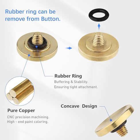 Haoge 12mm Copper Shutter Release Button for Fujifilm X-E5 GFX100RF XT5 XT50 X100V X100VI X-Pro3 Nikon Zf DF and Leica D-LUX 8 q3 M10 M-11 Sony RX1R III Concave Surfacel,New Version: Diameter 12mm in Kuwait