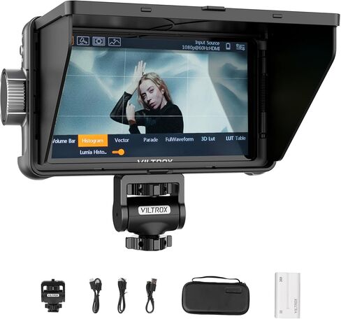 VILTROX 5.5" 1400Nits Camera Monitor, 4K P60 HDMI Video Field Monitor, Camera Control Touch to Focus, Portable On Camera Monitor, with 3D Luts, Waveform,Peak Focus (Upgraded DC-550 PRO II) in Kuwait