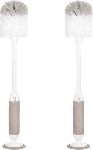 Ubbi Baby Bottle Cleaning Brush Set, Gray | Includes Nipple Brush, 2-in-1 Baby Bottle Brush Set, Standing Bottle Brush, Dishwasher Safe, Baby Registry Essential in Kuwait