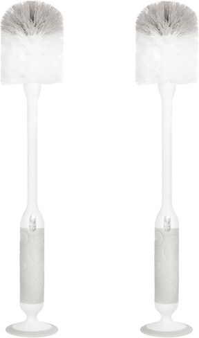 Ubbi Baby Bottle Cleaning Brush Set, Gray | Includes Nipple Brush, 2-in-1 Baby Bottle Brush Set, Standing Bottle Brush, Dishwasher Safe, Baby Registry Essential in Kuwait
