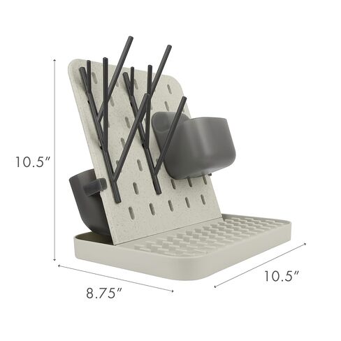 Boon Groove Vertical Baby Bottle Drying Rack - Customizable Drying Rack for Bottles, Toddler Cups, and Baby Accessories - Baby Bottle-Feeding Supplies - Holds 6 Baby Bottles in Kuwait