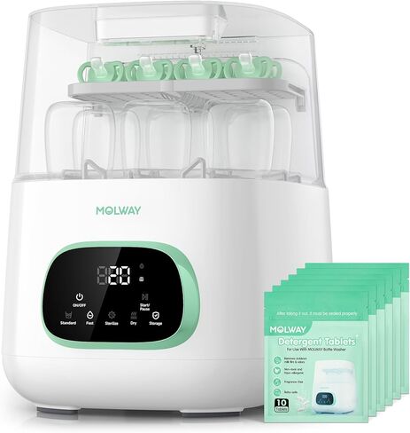 Upgraded Baby Bottle Washer and Sterilizer, All-in-One Cleaning Machine for Bottles & Parts, Gift for New Moms in Kuwait