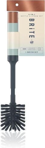 Brite by Scotch-Brite Limited Edition 2-in-1 Straw and Bottle Brush Set, Sleek and Stylish Bottle Cleaner Brush with 360-Degree Bristles and Hidden Straw Brush in Kuwait
