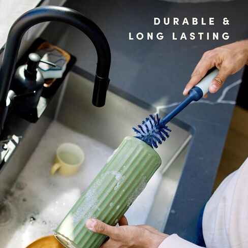 Brite by Scotch-Brite Limited Edition 2-in-1 Straw and Bottle Brush Set, Sleek and Stylish Bottle Cleaner Brush with 360-Degree Bristles and Hidden Straw Brush in Kuwait