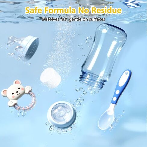 180 Detergent Soap Tablets For All Brands Baby Bottle Washers | Compatible with Baby Brezza Grownsy Momcozy Papablic Washer, Effective Cleaning & Gentle Formula, 3-Month Supply in Kuwait
