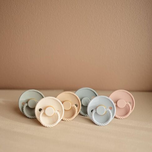 FRIGG Rope Natural Rubber Baby Pacifier | Made in Denmark | BPA-Free (Ocean View/Powder Blue, 6-18 Months) in Kuwait