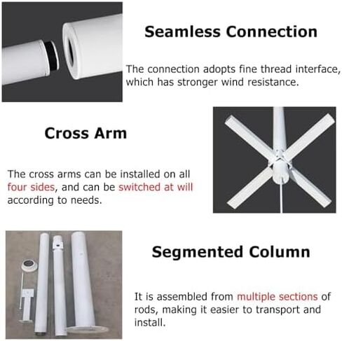 This Adjustable Outdoor Security Camera Pole, 6-20 FT Metal Stand, Weatherproof & Rustproof Holder, Perfect for Home & Business Surveillance, White Finish in Kuwait