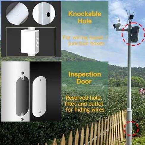 This Adjustable Surveillance Pole for Security Cameras with Brackets and Rebar Cage in Kuwait