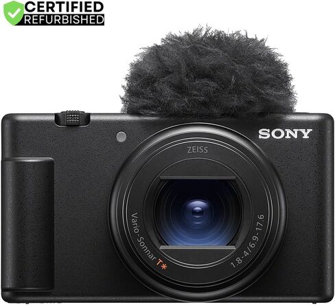 Sony ZV-1 II Vlog Camera with 4K Video & 20.1MP for Content Creators and Vloggers Black ZV-1M2/B (Renewed) Bundle with Deco Gear Case + Extra Battery + 64GB Card + HDMI Micro Cable + Accessories Kit in Kuwait