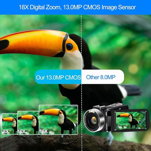 4K Video Camera, Camcorder 48MP Ultra HD WiFi Vlogging Camera for YouTube 18X Zoom 3.0" Touch Screen Digital Camera with Microphone, Stabilizer, Lens Hood, Remote, 2 Batteries in Kuwait