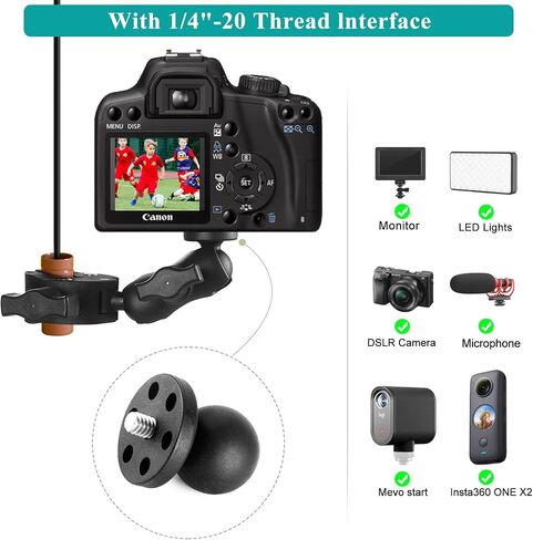 Super Double Clamp Camera Mount Stroller Umbrella Clamp for Chair | with 360° Magic Arm Double Ball Head Adapter for Umbrella, Wheelchair, Pole, Strollers, Motorcycle, Photo Studio Light Stand in Kuwait