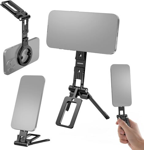 NEEWER Magnetic Phone Tripod Mount Compatible with MagSafe iPhone 17, Cell Phone Holder with Arca Quick Release Baseplate & Cold Shoes for TikTok Video Recording Selfie Live Streaming Vlogging, DS028 in Kuwait