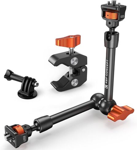 K&F CONCEPT 11" Magic Arm with ARRI 1/4" Screw 360° Ball Heads | Articulating Friction Camera Arm Mount for Monitor, LED Light, Webcam, Microphone, Camera Cage, MS33 in Kuwait