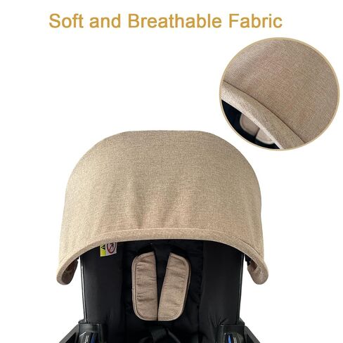Replacement Canopy Compatible with Doona+/i - Stroller Sun Shade & Shoulder Pads Set - Machine Washable, Soft Fabric - Refresh Your Ride (Brown) in Kuwait