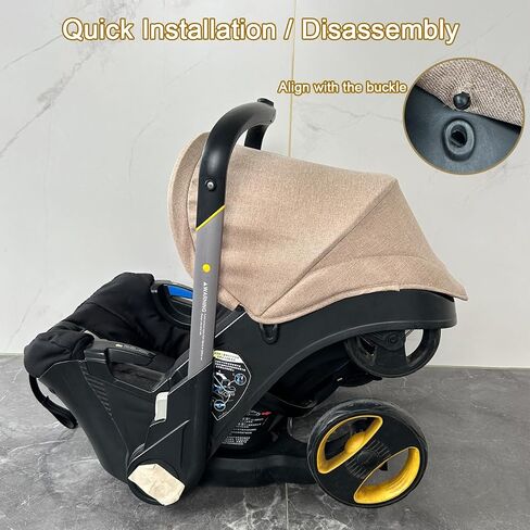Replacement Canopy Compatible with Doona+/i - Stroller Sun Shade & Shoulder Pads Set - Machine Washable, Soft Fabric - Refresh Your Ride (Brown) in Kuwait
