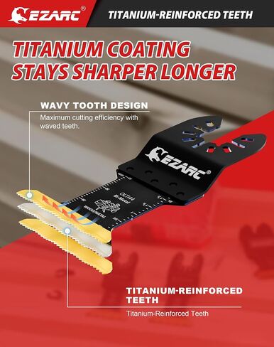 EZARC Titanium Oscillating Tool Blades, Oscillating Multitool Blades for Metal, Wood Nails, Screws Cutting, Plastic, 3 Pack in Kuwait