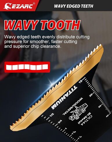 EZARC Titanium Oscillating Tool Blades, Oscillating Multitool Blades for Metal, Wood Nails, Screws Cutting, Plastic, 3 Pack in Kuwait