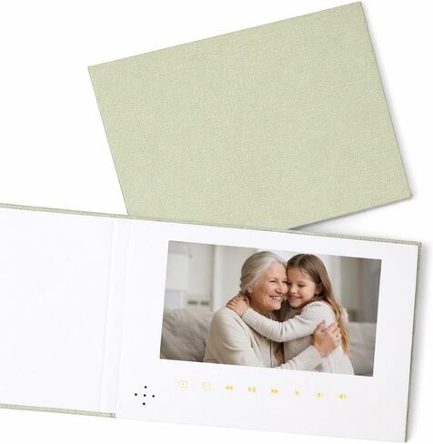 Video Book with Blank Linen Cover, 7 Inch IPS Screen, 4GB, Beige | A Video Book for Any Story Worth Keeping in Kuwait