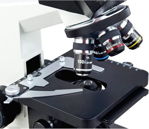 OMAX MD827S30 3MP Digital Integrated Microscope with Halogen Illumination - 40X-2000X Magnification - Compound Binocular Microscope - Ideal for Clinics, Vets & Classrooms in Kuwait