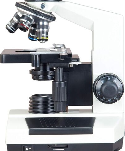 OMAX MD827S30 3MP Digital Integrated Microscope with Halogen Illumination - 40X-2000X Magnification - Compound Binocular Microscope - Ideal for Clinics, Vets & Classrooms in Kuwait