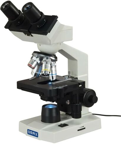 OMAX 40-2500X LED Digital Binocular Compound Microscope USB Camera + Blank Slides + Covers + Lens Paper in Kuwait