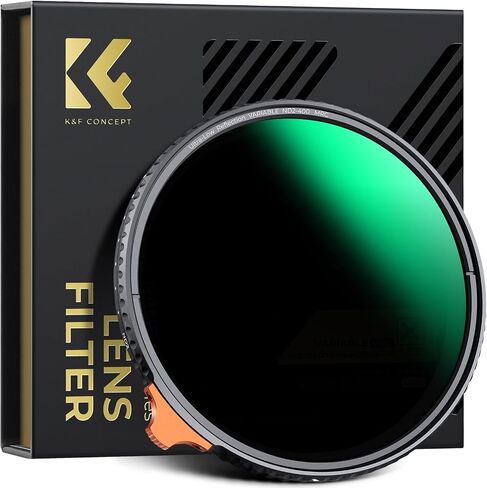 K&F CONCEPT 55mm Ultra-Low Reflectivity Variable ND2-400 ND Lens Filter | (1-9 Stops) 28 Multi-Layer Coatings AGC Optical Glass Adjustable Neutral Density Camera Lens Filter (Nano-X Series) FN721 in Kuwait