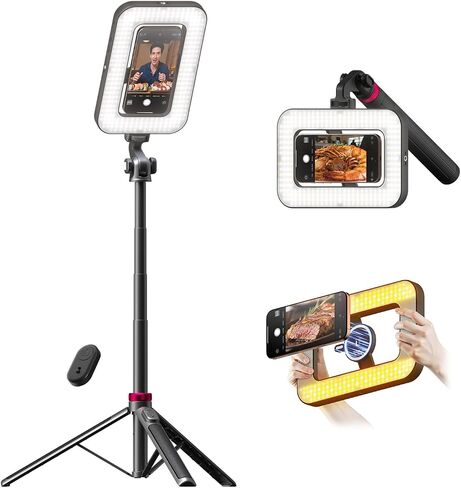 Selfie Ring Light with Stand and Phone Holder,Overhead Phone Mount with 10.5" Ring Lights,Desk Circle Lingt with Tripod Adjustable Shooting Arm for Video Recording,YouTube,TikTok,Live Streaming in Kuwait