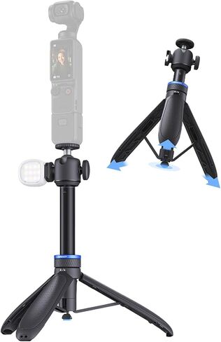 TELESIN 0.1s Auto Open Mini Selfie Stick Tripod for DJI Osmo Pocket 3 4 | 65 cm/25.5in Tripod Compatible with Insta360 Luna Ultra Xtra Muse Action Camera Accessories, Cold Shoe Mount, 360° Ball Head in Kuwait