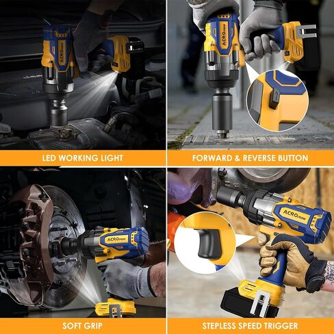 ACROPOW Cordless Impact Wrench 3/4" for DEWALT 20V Battery | High Torque 1850FT-LBS Brushless Impact Driver, Auto-Stop Reverse, Variable Speed, Heavy Duty Impact Gun (Bare Tool) in Kuwait