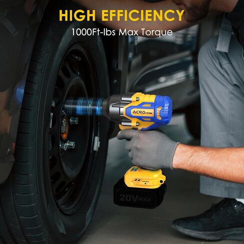 Cordless Impact Wrench for DEWALT 20V Battery | 1/2 Inch Brushless Motor High Torque Power Impact Gun, 1000 Ft-lbs(1360NM), 3-Mode Speed, LED Light(Bare Tool Only) in Kuwait