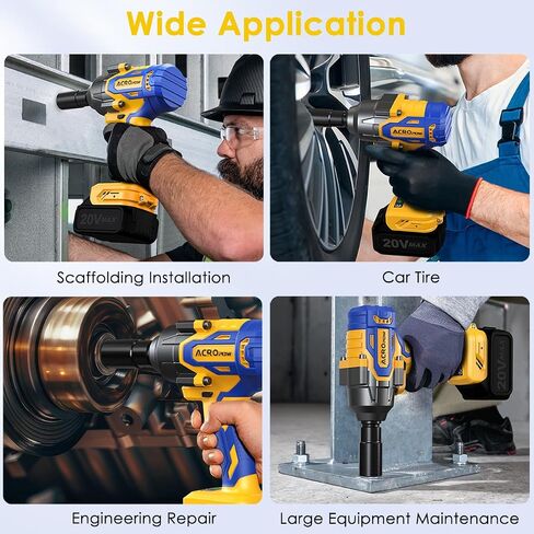 Cordless Impact Wrench for DEWALT 20V Battery | 1/2 Inch Brushless Motor High Torque Power Impact Gun, 1000 Ft-lbs(1360NM), 3-Mode Speed, LED Light(Bare Tool Only) in Kuwait
