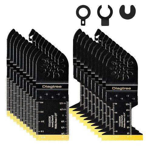 Titanium Oscillating Saw Blades, Diagtree 20PCS Titanium Oscillating Multitool Blades for Metal, Wood and Plastic, fit Dewalt Milwaukee Ryobi Fein Dremel Bosch Rockwell Ma Kita Porter Cable in Kuwait