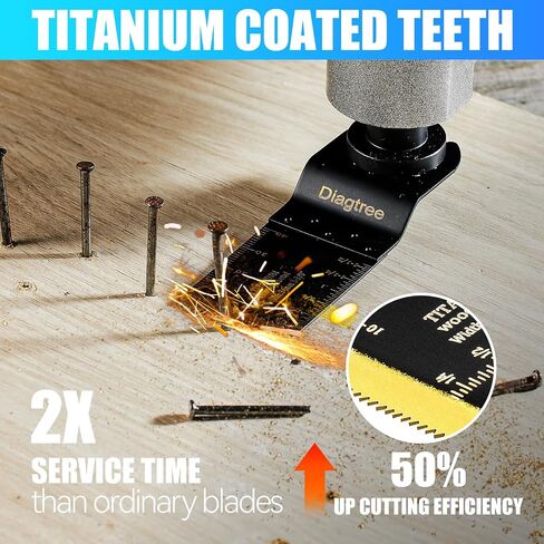 Titanium Oscillating Saw Blades, Diagtree 20PCS Titanium Oscillating Multitool Blades for Metal, Wood and Plastic, fit Dewalt Milwaukee Ryobi Fein Dremel Bosch Rockwell Ma Kita Porter Cable in Kuwait