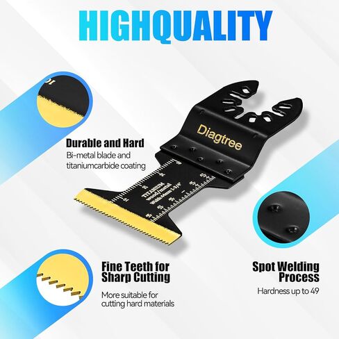 Titanium Oscillating Saw Blades, Diagtree 20PCS Titanium Oscillating Multitool Blades for Metal, Wood and Plastic, fit Dewalt Milwaukee Ryobi Fein Dremel Bosch Rockwell Ma Kita Porter Cable in Kuwait