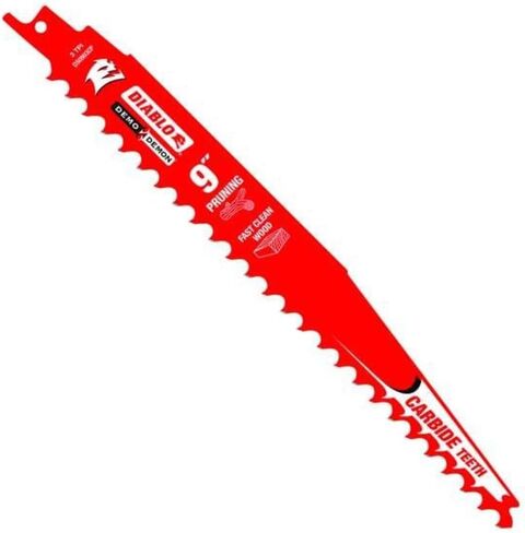 Diablo Demo Demon Carbide Tipped Reciprocating Saw Blades for Pruning and Clean Wood - Carbide Tooth Design - 9" Length, 3 TPI, 3-Pack - DS0903CP3 in Saudi Arabia