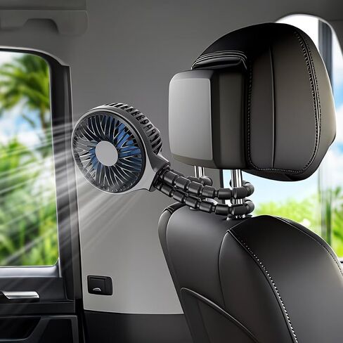 Portable Stroller Fan, 4000mAh Rechargeable Clip on Fan with Flexible Tripod, 3 Speeds Cooling, LED Display, Detachable Grille, Quiet Operation, for Car Seat, Crib & Treadmill Bunk Bed in Kuwait